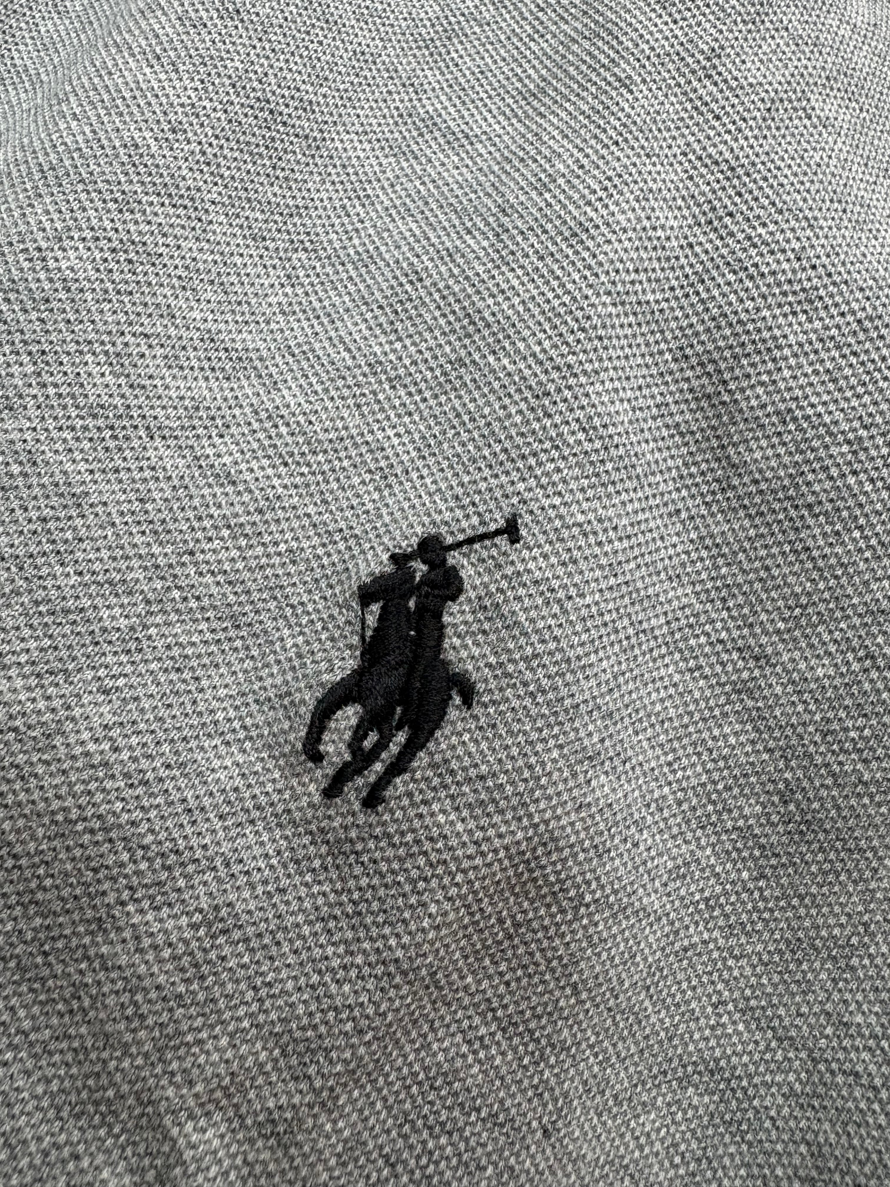 Custom Slim Fit Mesh Polo Shirt – Gray (L)