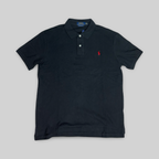 Custom Slim Fit Mesh Polo Shirt – Black