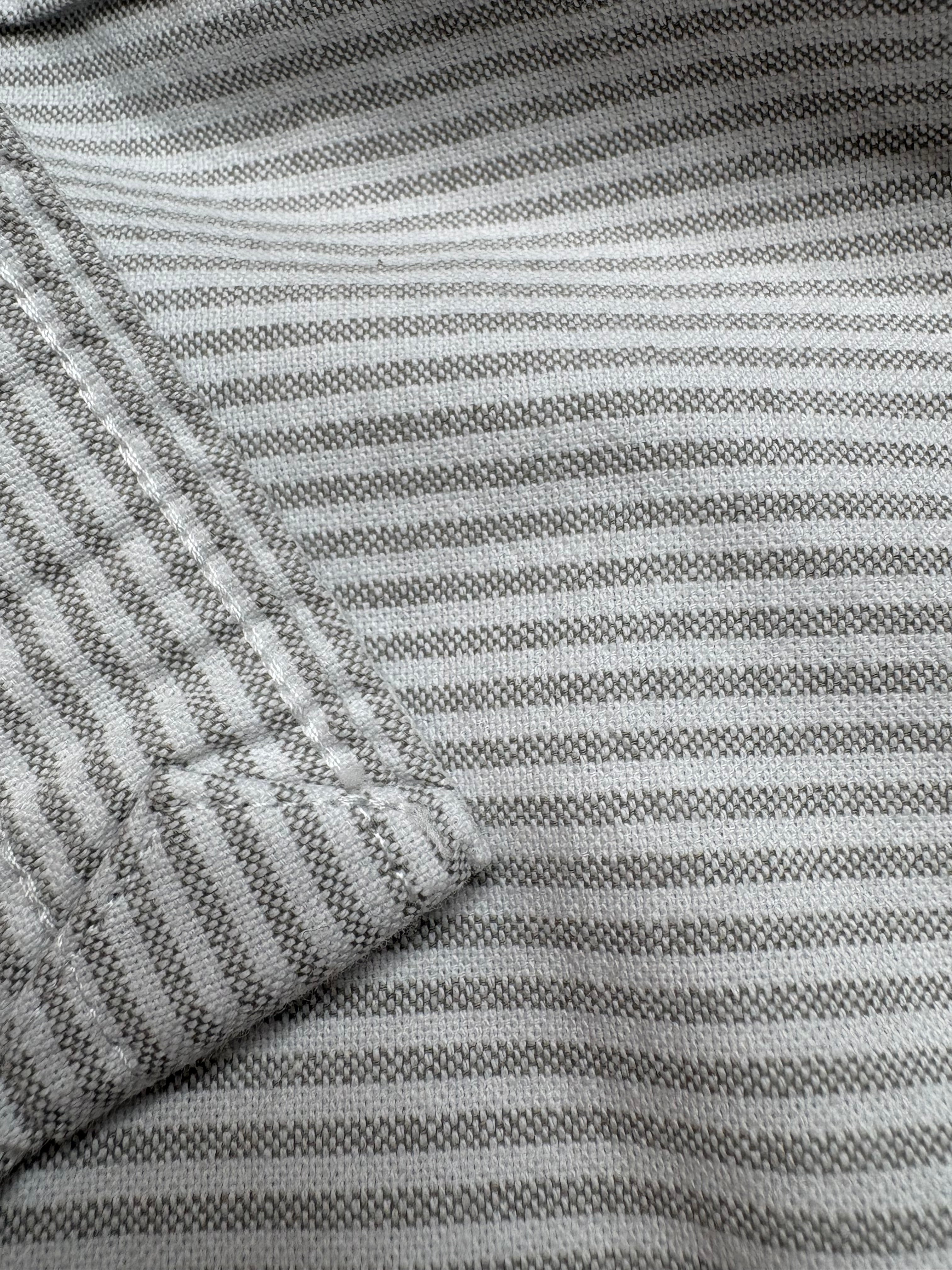 Custom Fit Striped Oxford Shirt Grey/White.