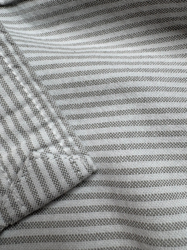 RL Custom Fit Striped Oxford Shirt Grey/White.