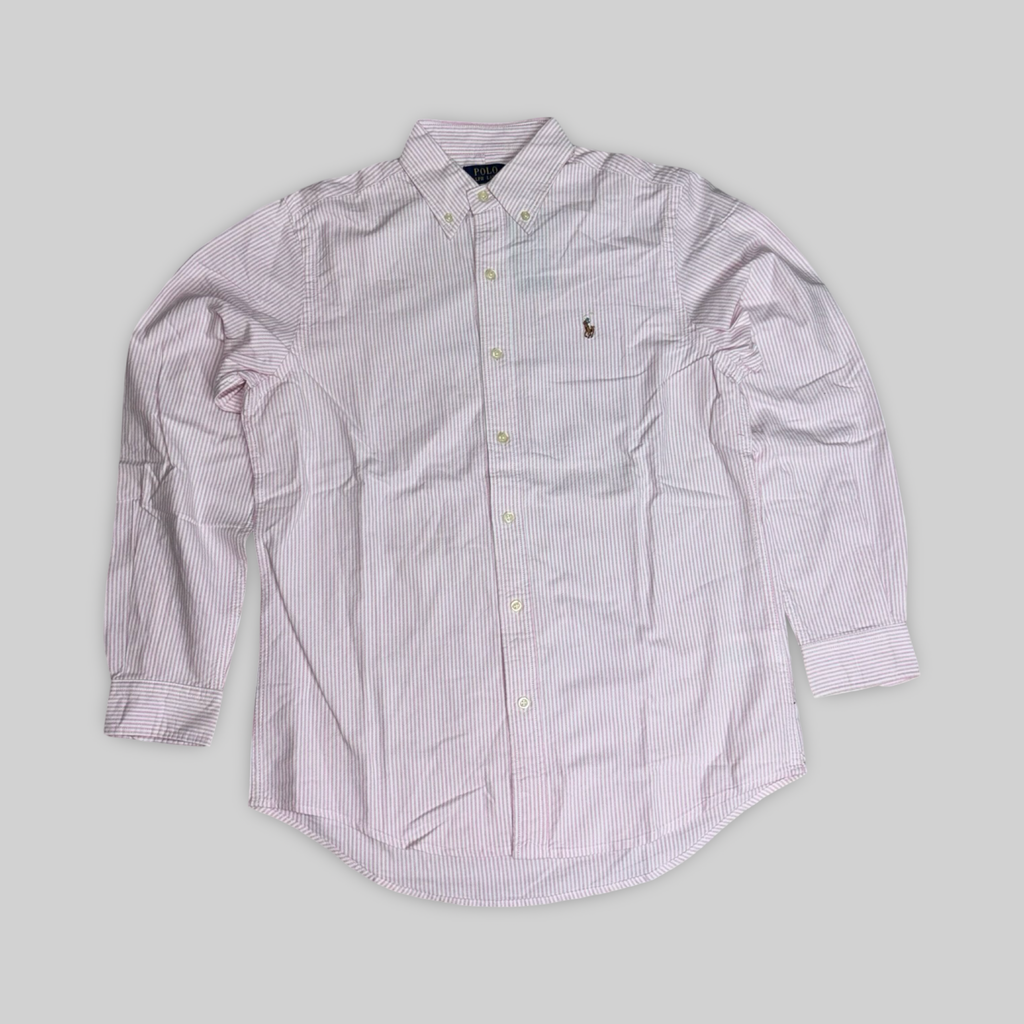 Custom Fit Striped Oxford Shirt Pink/White (XL)