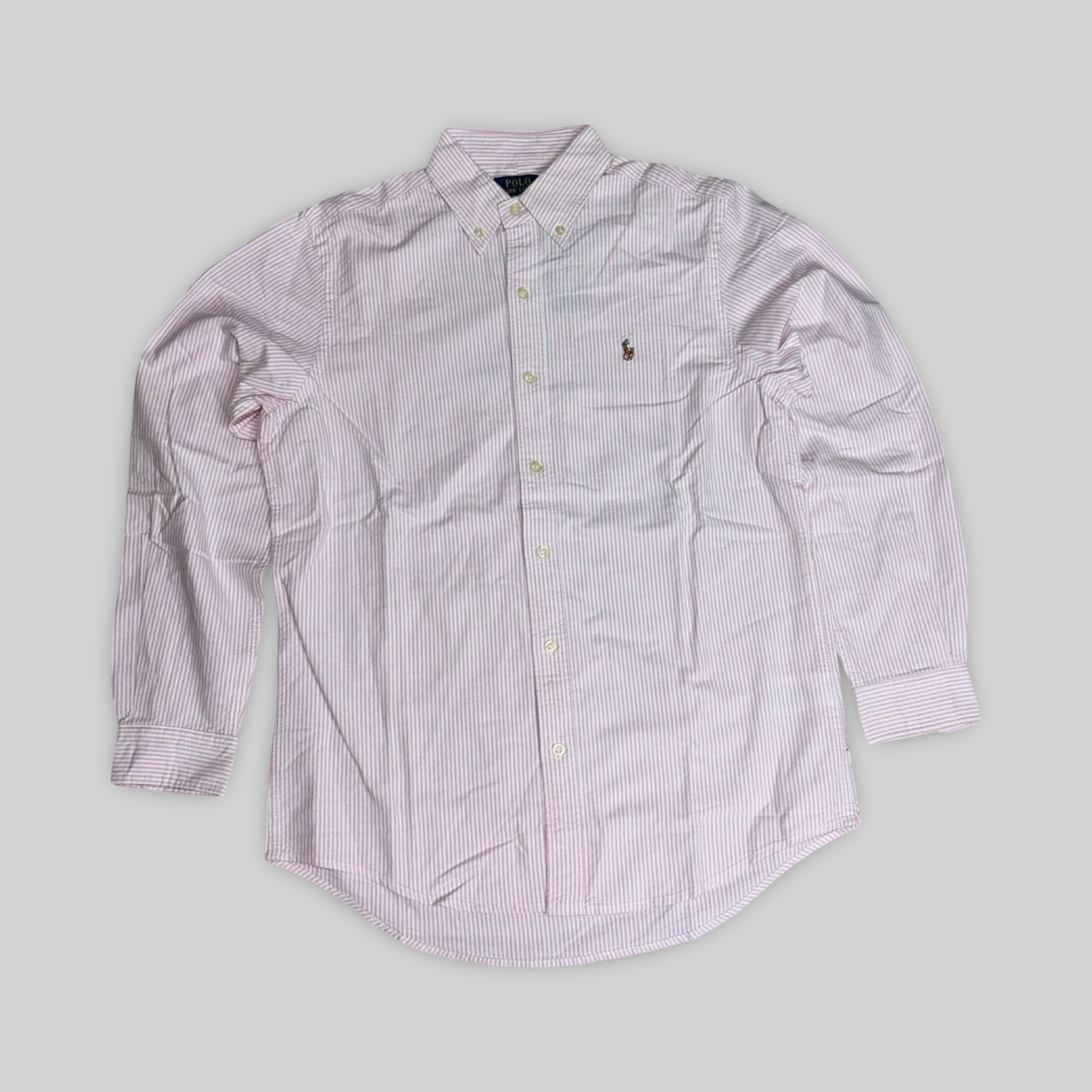 Custom Fit Striped Oxford Shirt Pink/White (XL)