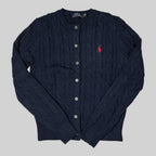 Mini-Cable Cotton Cardigan Navy Blue (M)