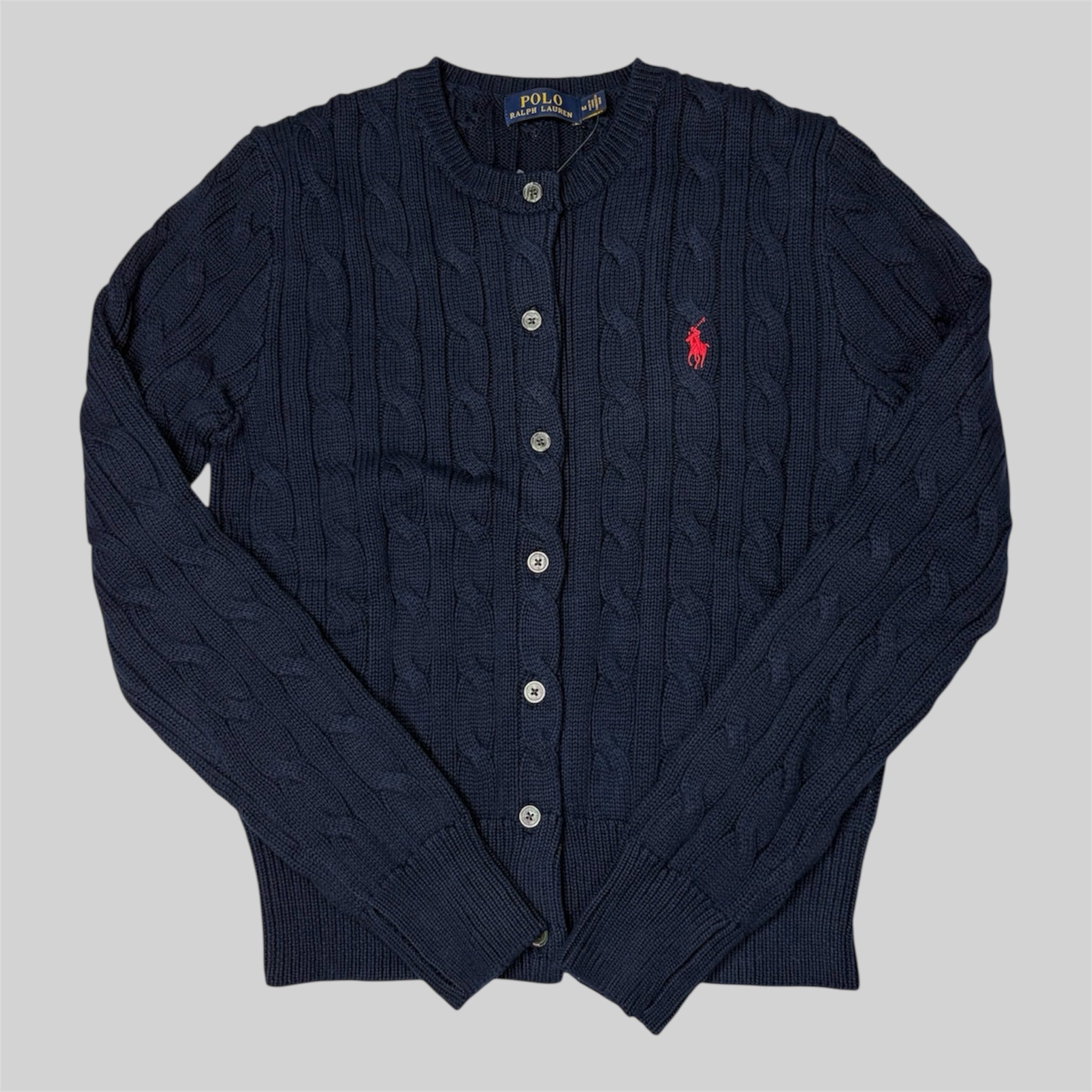 Mini-Cable Cotton Cardigan Navy Blue (M)