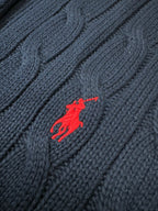 Mini-Cable Cotton Cardigan Navy Blue (M)