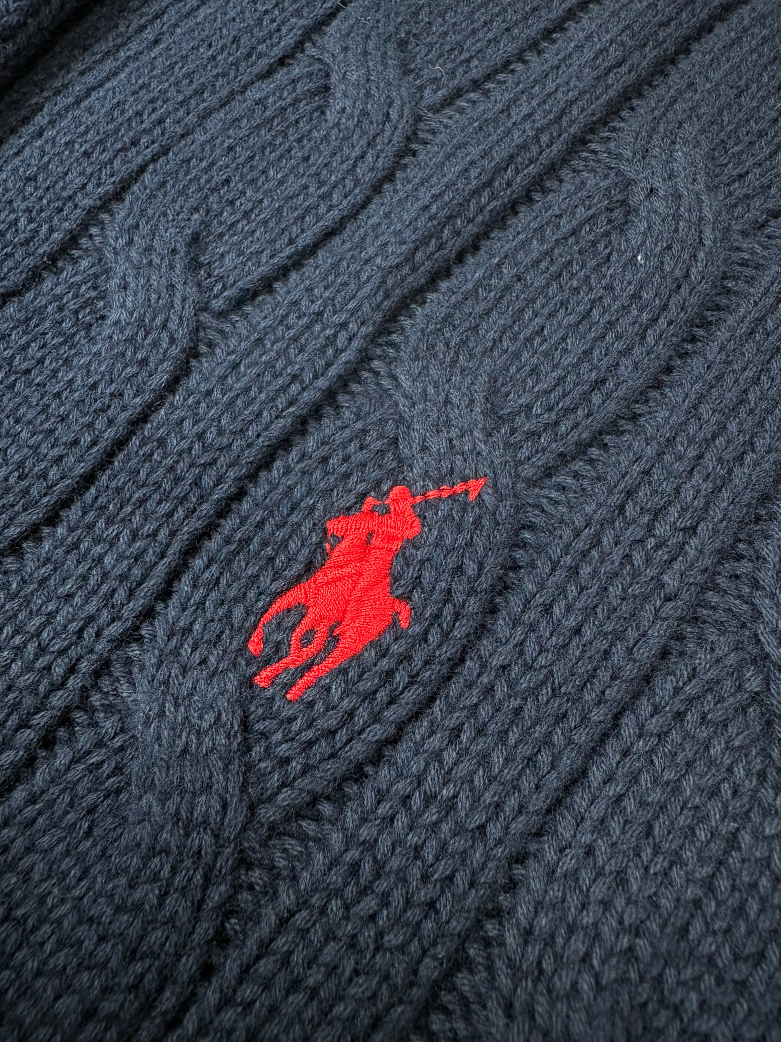 Mini-Cable Cotton Cardigan Navy Blue (M)