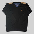 Fine Denim Estate V-Neck Black Sweater (L)