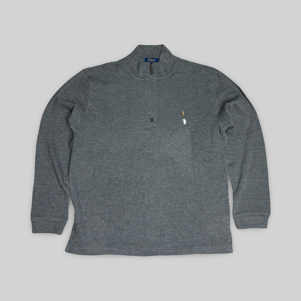 Quarter-Zip Sweater – Gray (XL)