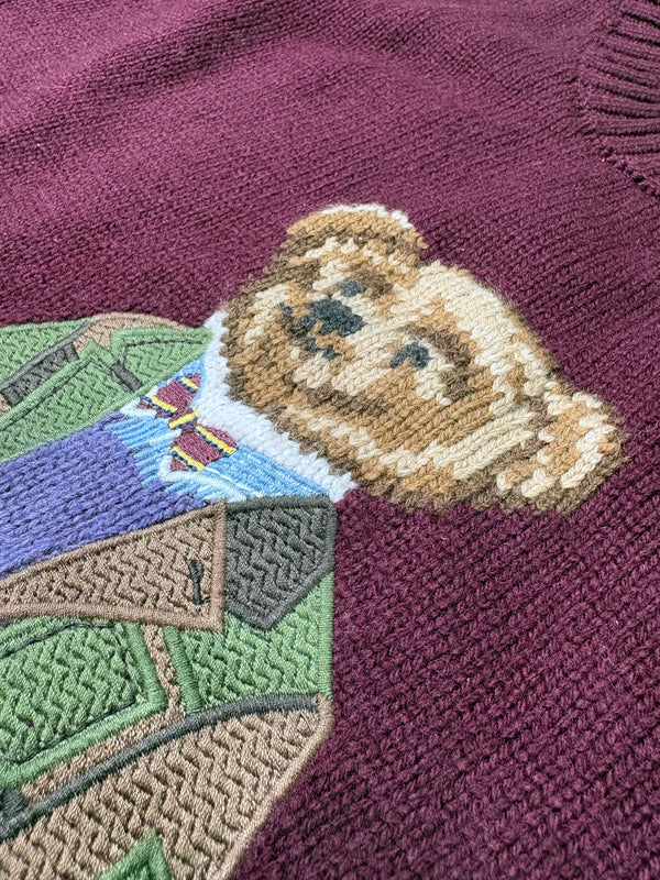 RL Polo Bear Sweater – Red Wine (L)