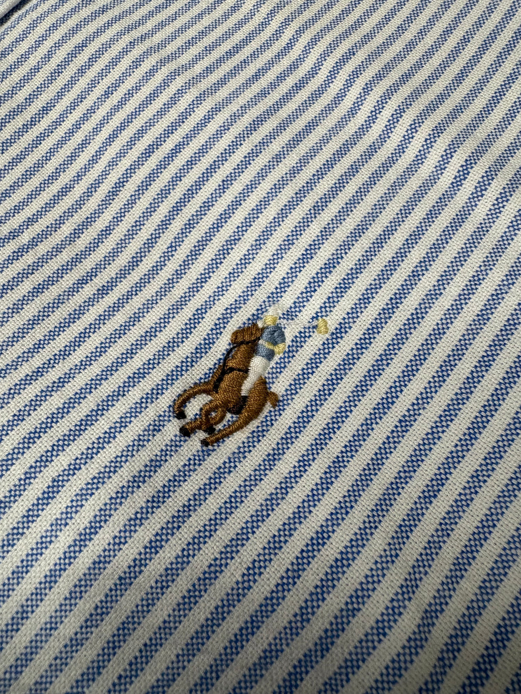 Custom Fit Striped Oxford Shirt Blue/White (XL)
