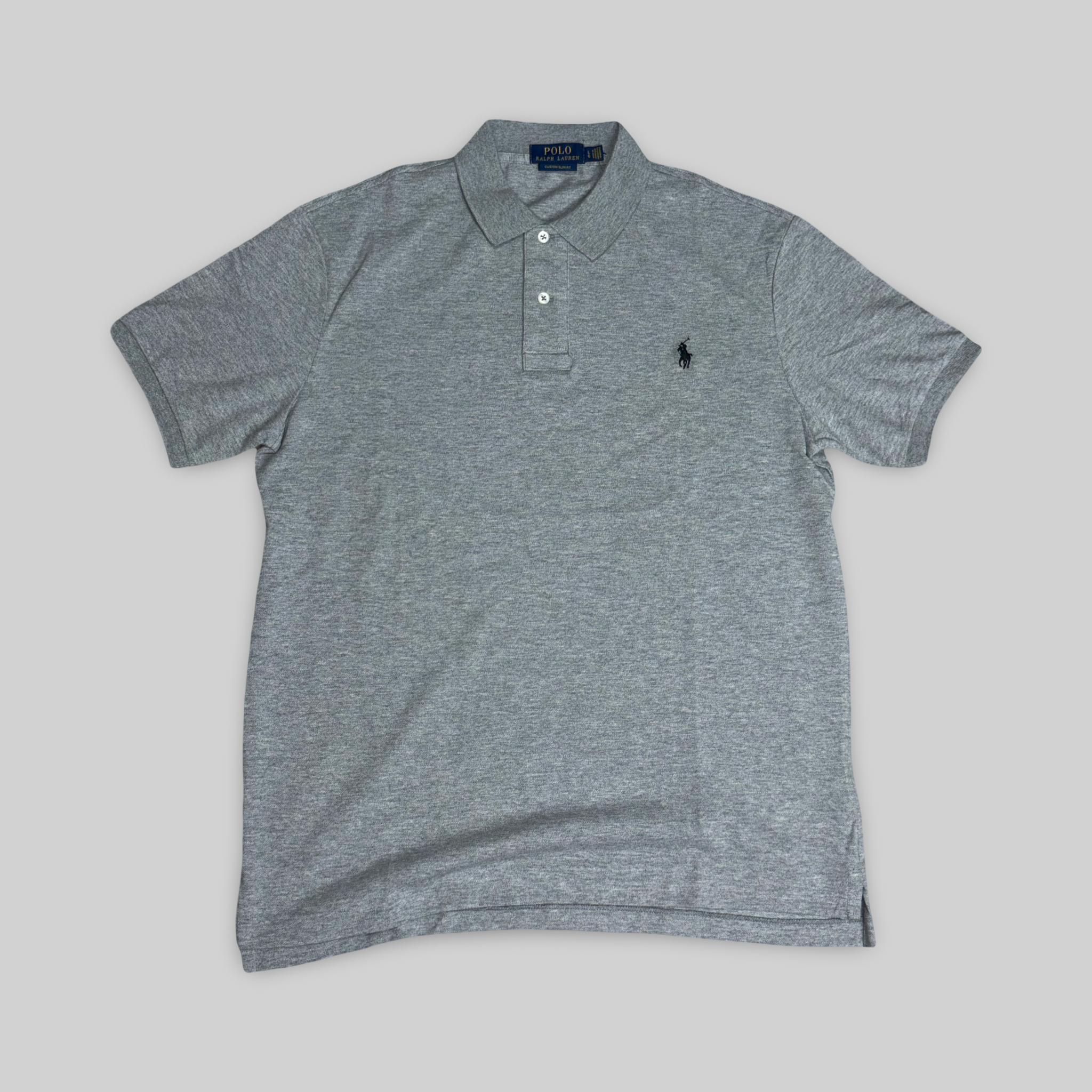 Custom Slim Fit Mesh Polo Shirt – Gray (L)