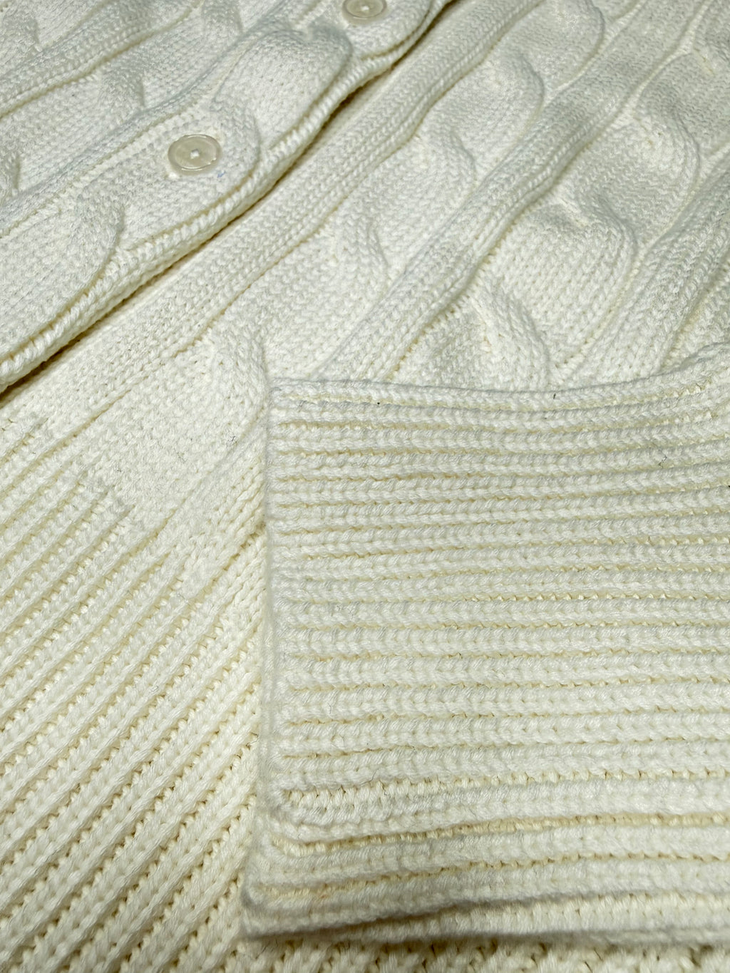 Mini-Cable Cotton Cardigan White (M)