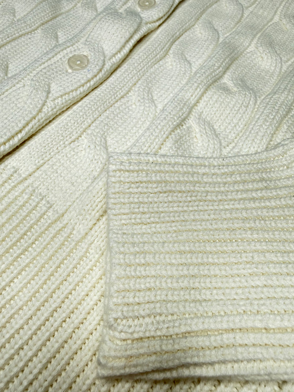 RL Mini-Cable Cotton Cardigan White (M)