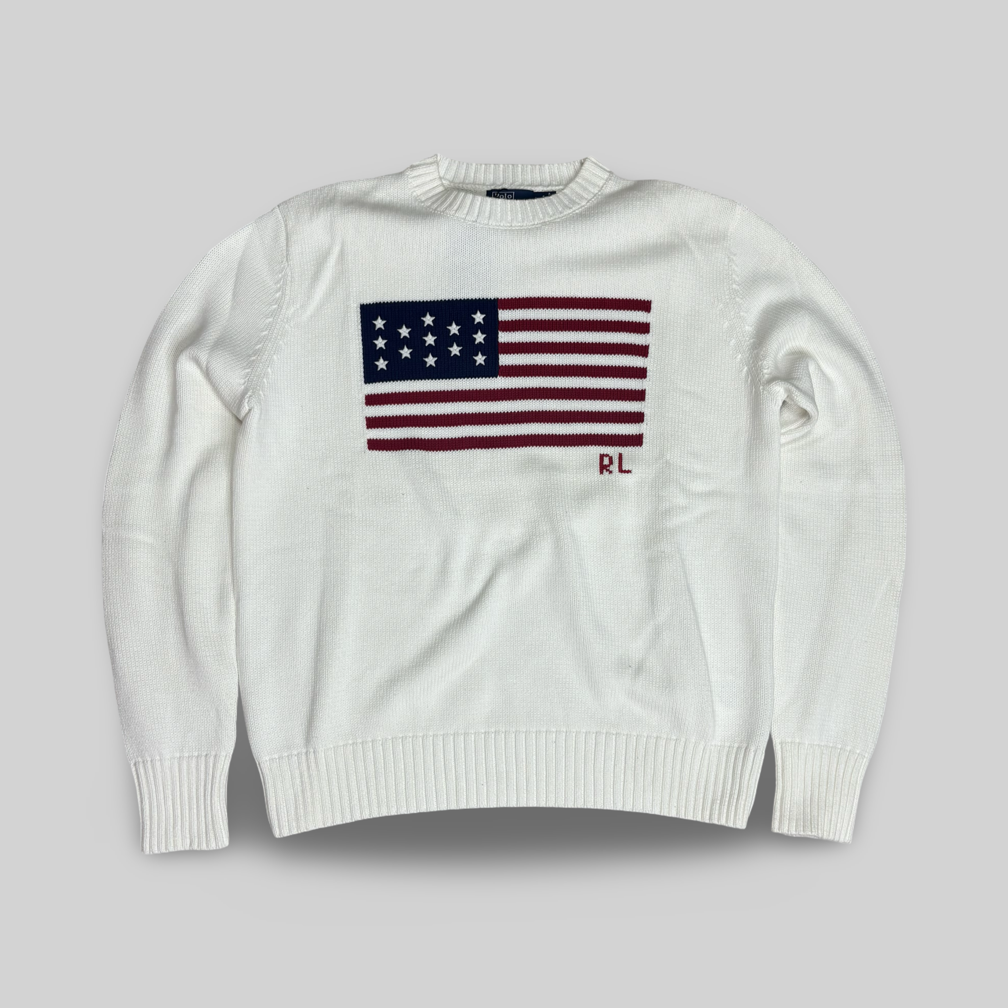 The Iconic Flag Sweater - White (L)