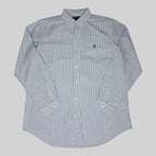 Custom Fit Striped Oxford Shirt Blue/White (XL)