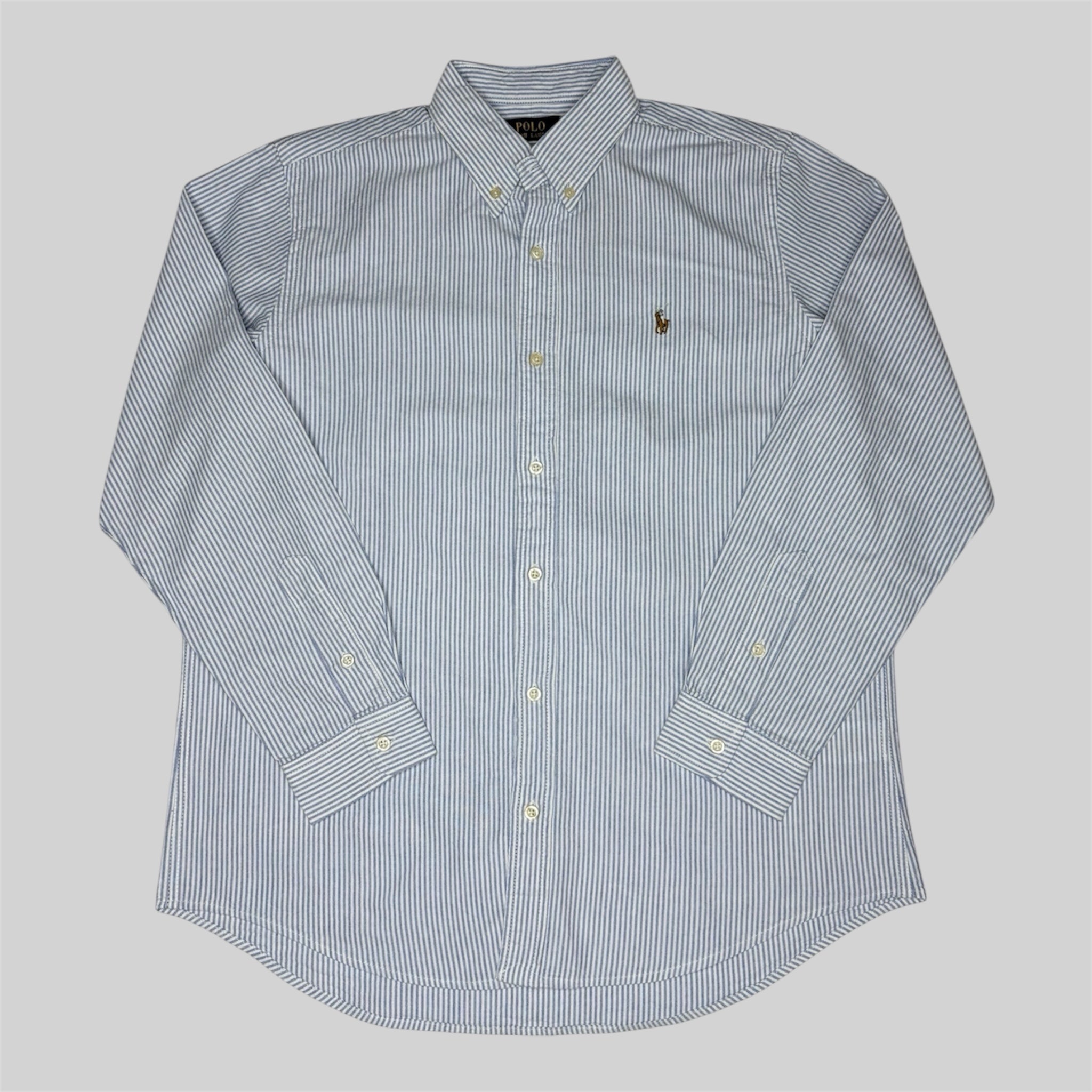 Custom Fit Striped Oxford Shirt Blue/White (XL)