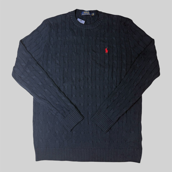 RL Cable-Knit Jumper – Navy