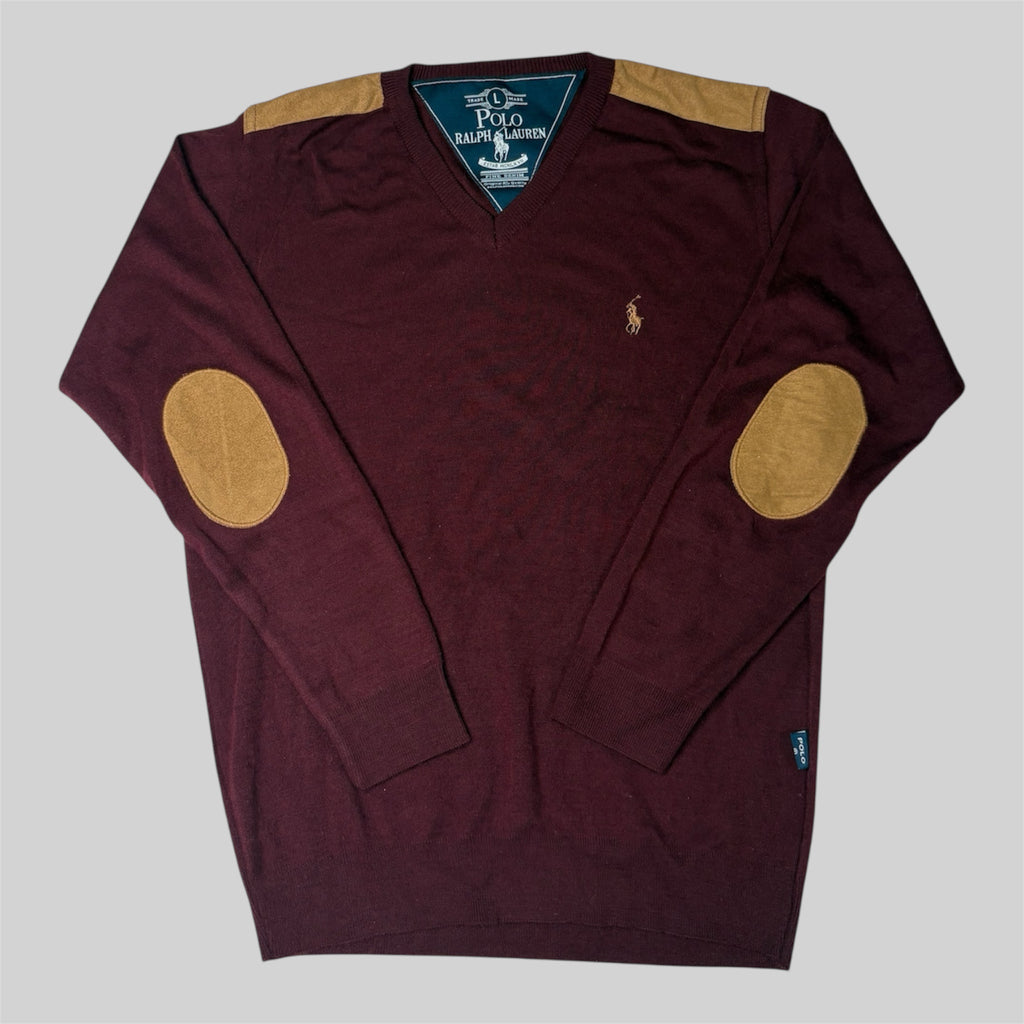 Fine Denim Estate V-Neck Red Sweater (L)