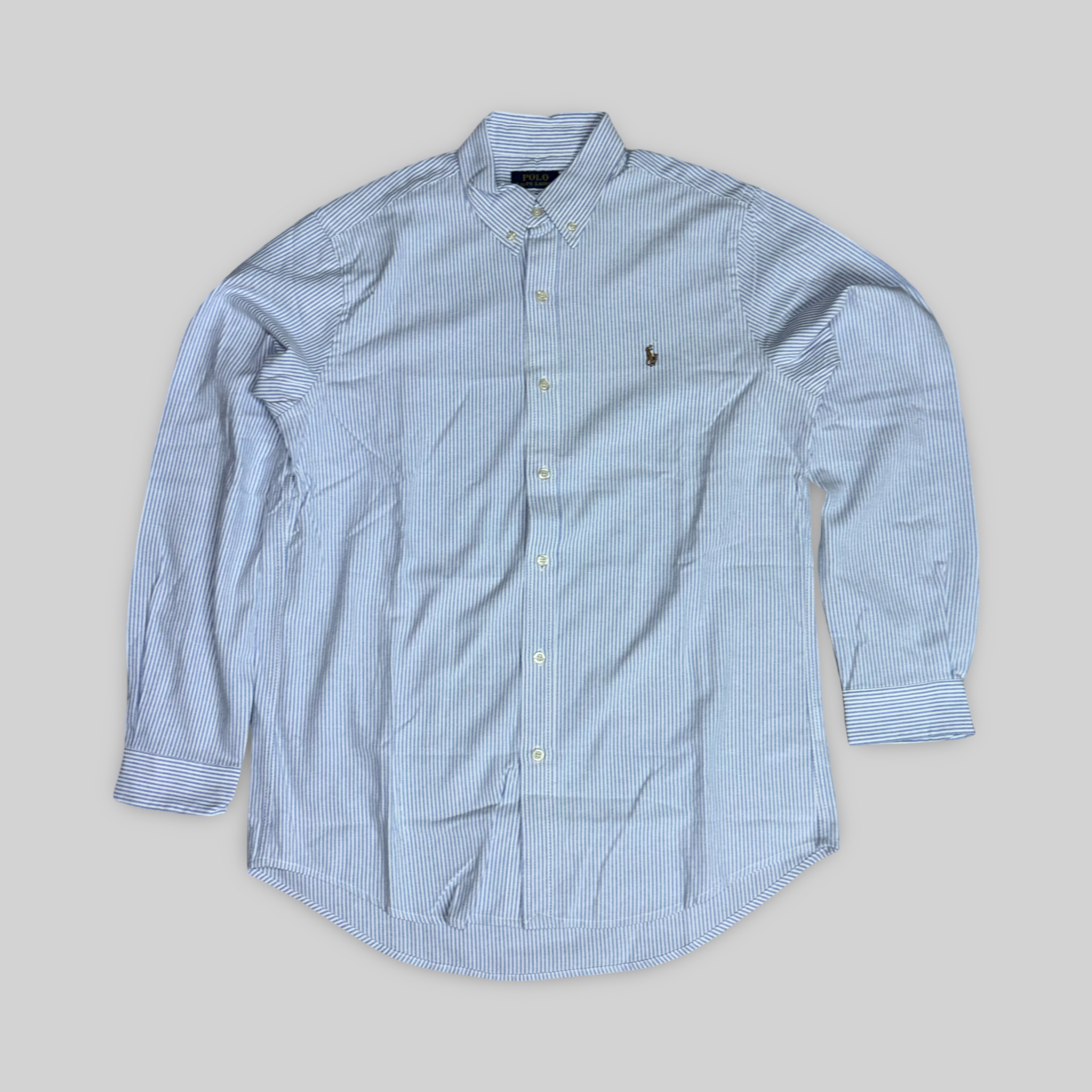 Custom Fit Striped Oxford Shirt Blue/White (XL)