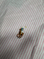 Custom Fit Striped Oxford Shirt Pink/White (XL)