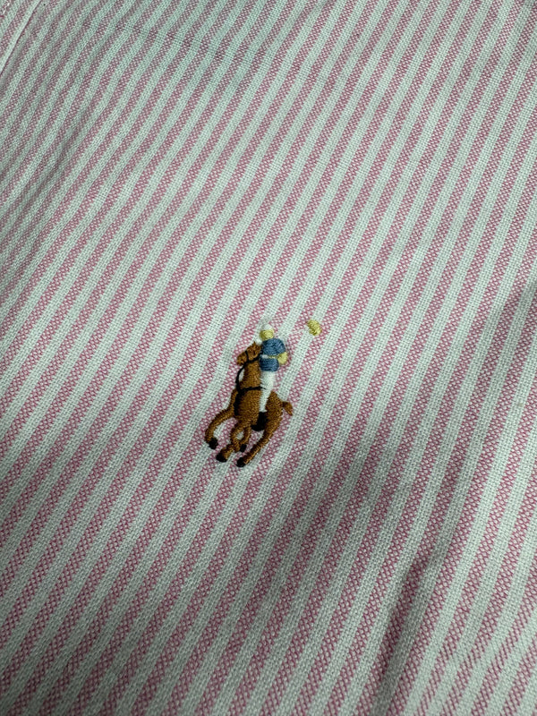Custom Fit Striped Oxford Shirt Pink/White (XL)