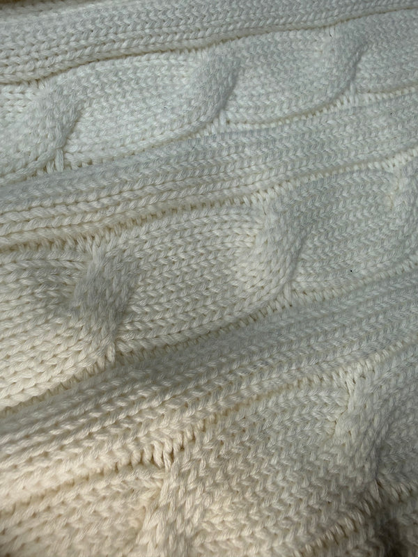 RL Mini-Cable Cotton Cardigan White (M)