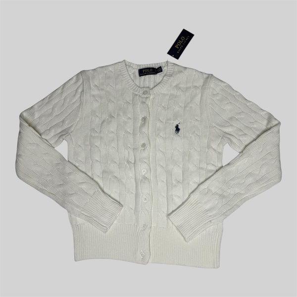 RL Mini-Cable Cotton Cardigan White (M)