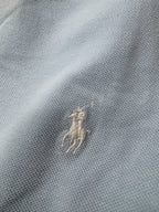 Custom Slim Fit Mesh Polo Shirt – Sky Blue