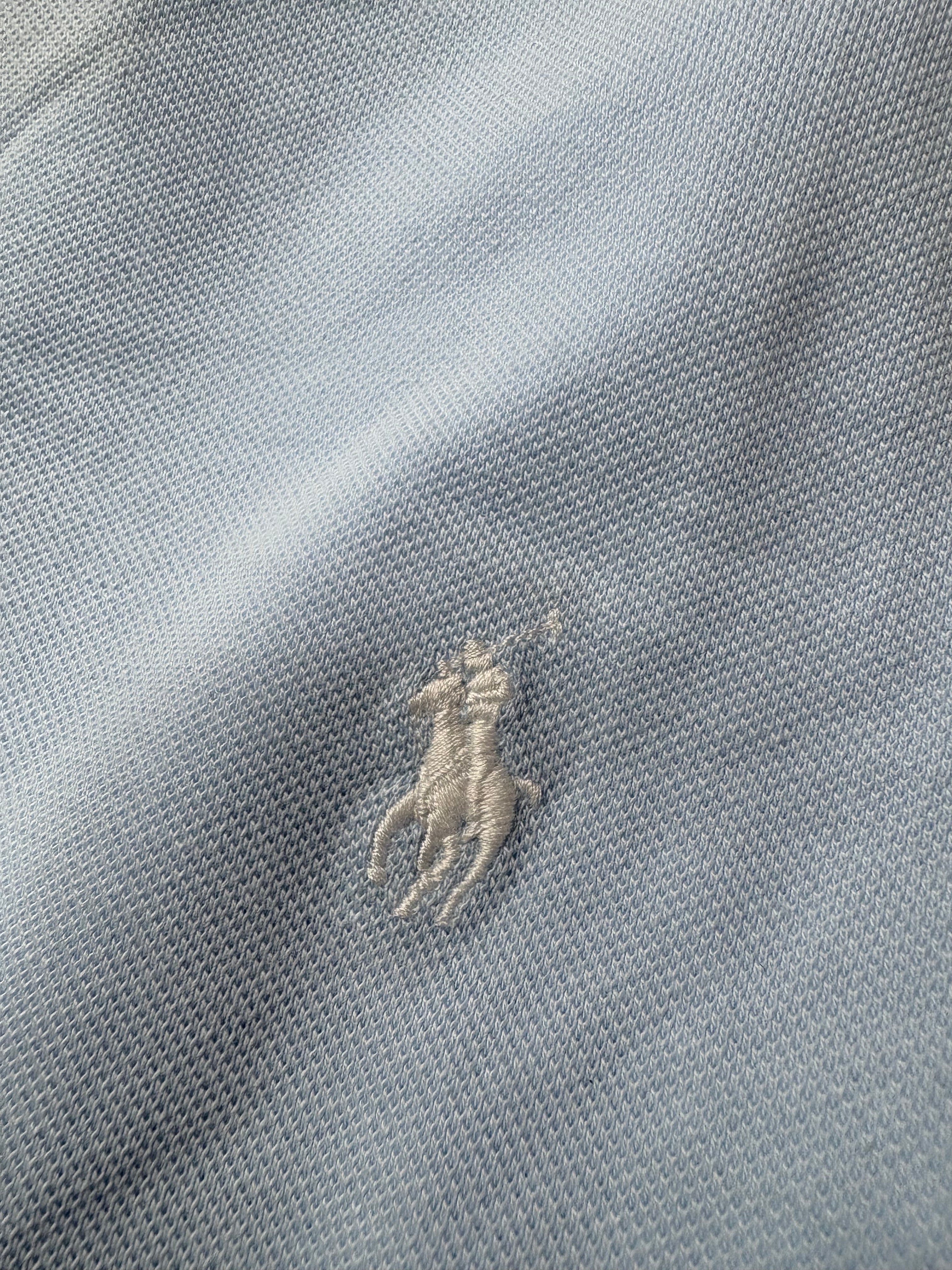 Custom Slim Fit Mesh Polo Shirt – Sky Blue