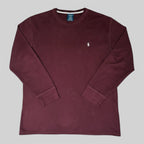 Waffle-Knit Cotton Long-Sleeve Sleep-Wear Shirt (XL)