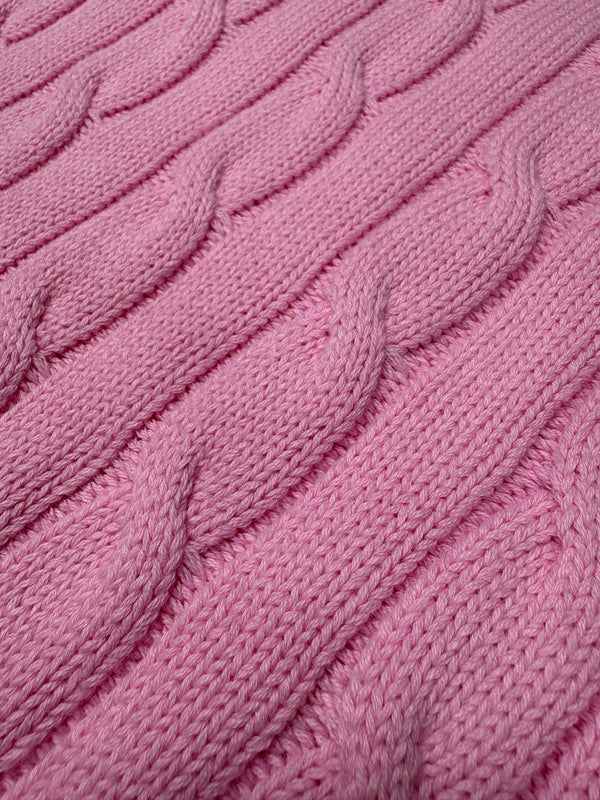 RL Cable‑Knit Jumper V Neck – Pink (S)