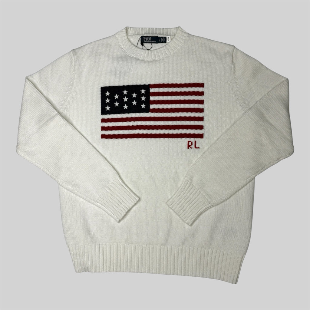 The Iconic Flag Sweater - White (L)
