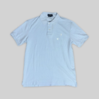 Custom Slim Fit Mesh Polo Shirt – Sky Blue