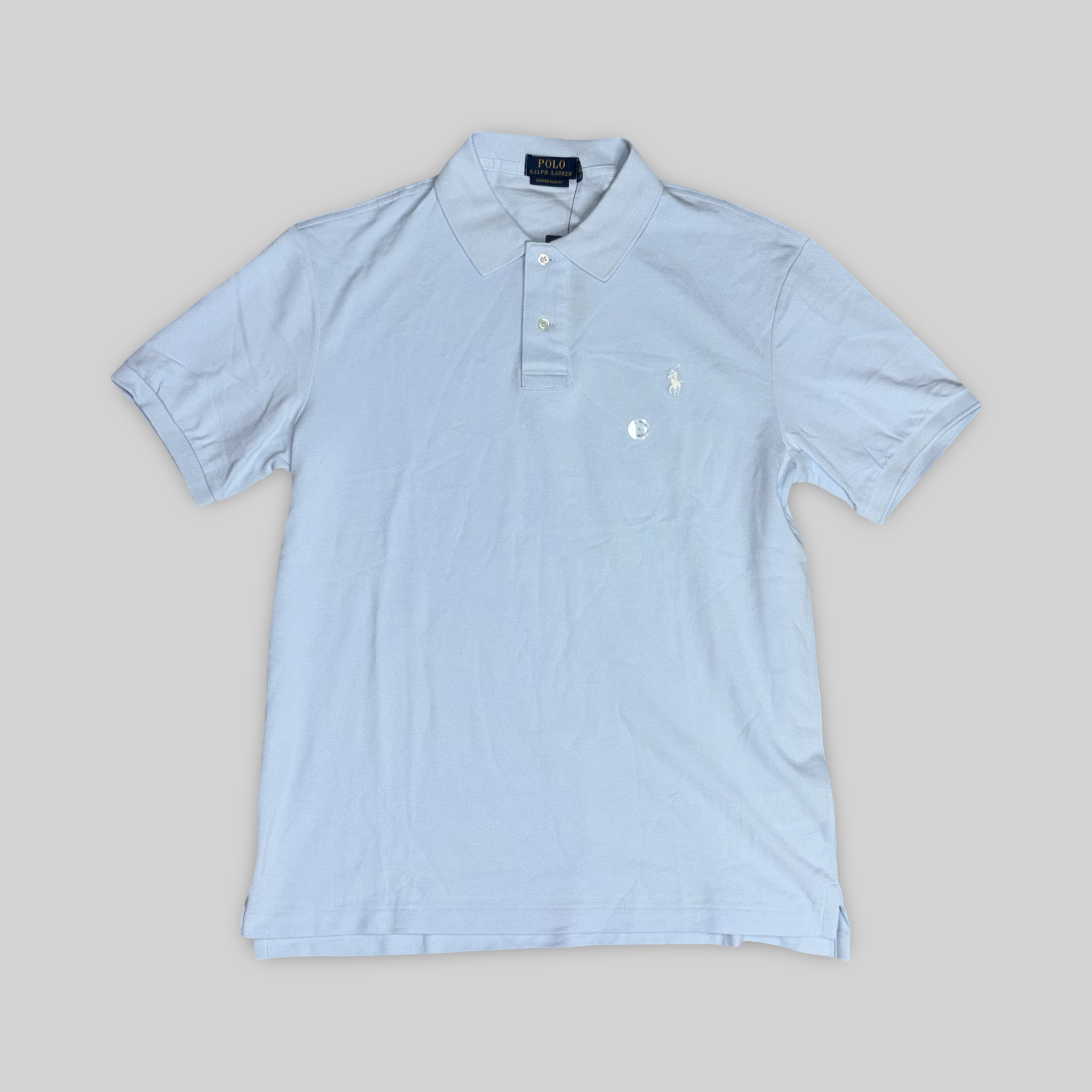 Custom Slim Fit Mesh Polo Shirt – Sky Blue