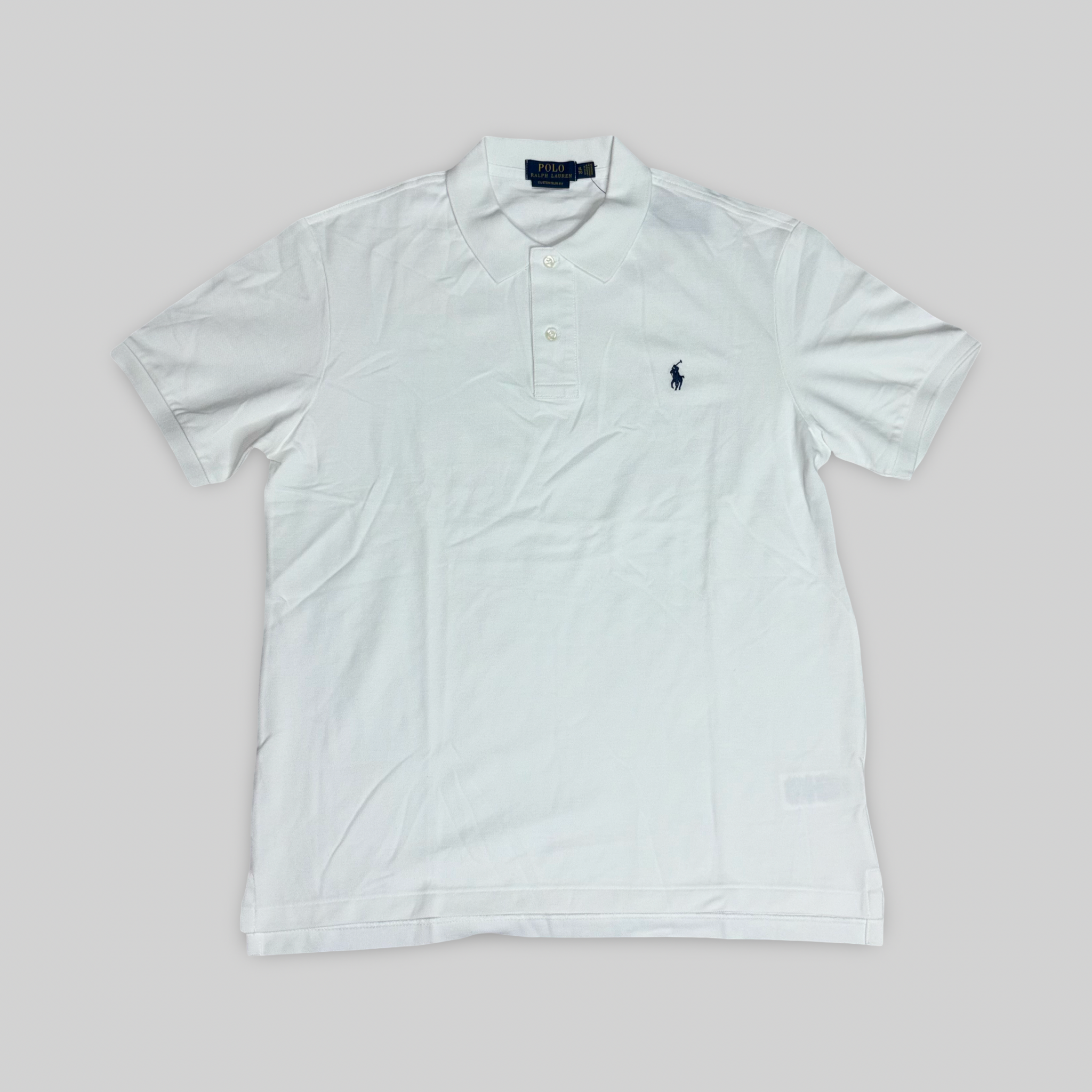 Custom Slim Fit Mesh Polo Shirt – White (XL)