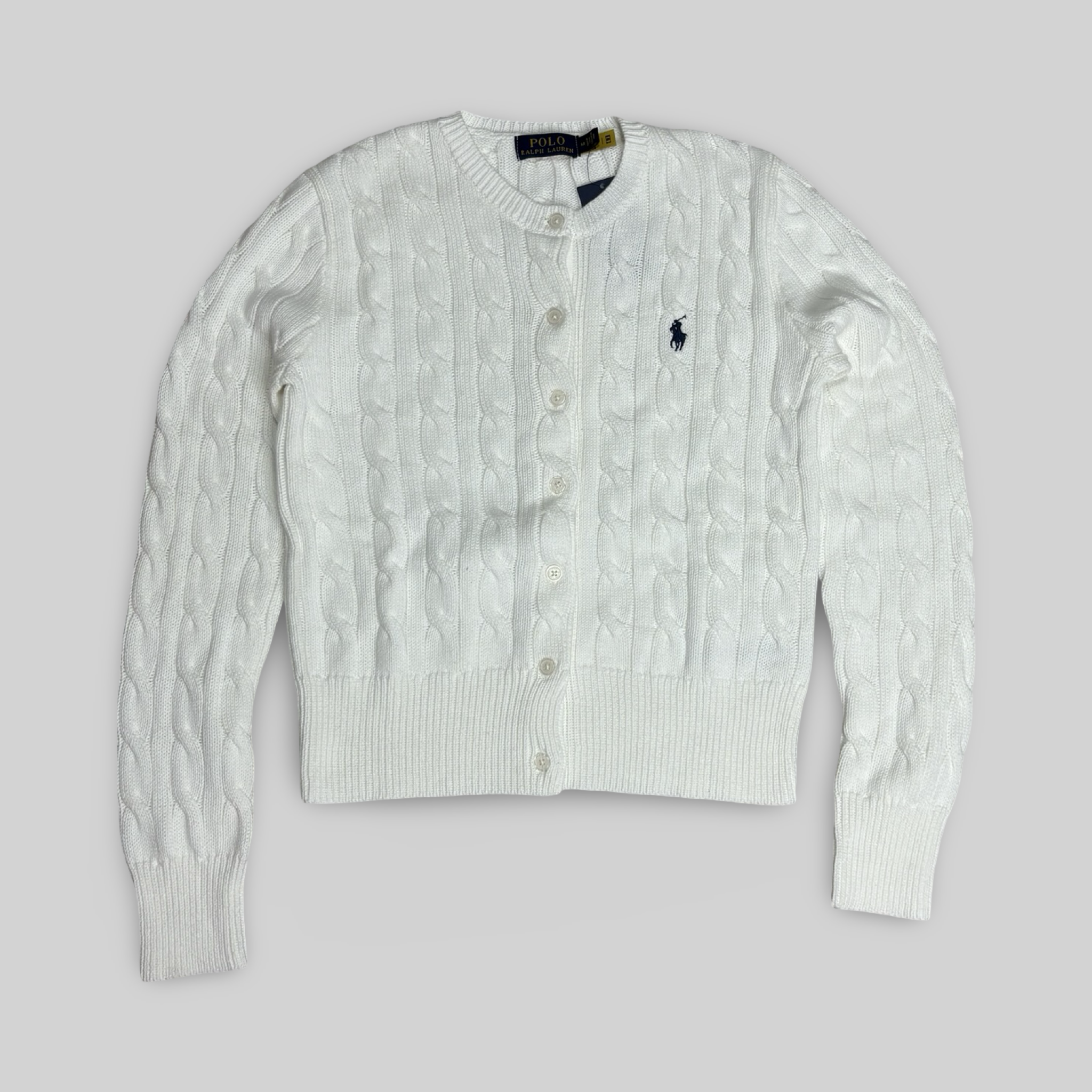 Mini-Cable Cotton Cardigan White (M)