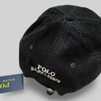 RL Corduroy Baseball Cap – Black
