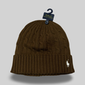 Wool Beanie – Brown / white