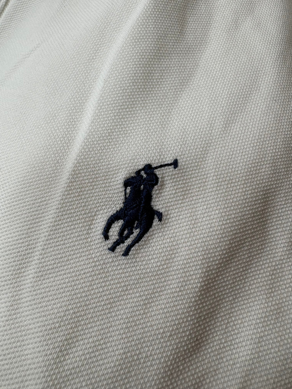 Custom Slim Fit Mesh Polo Shirt – White (XL)