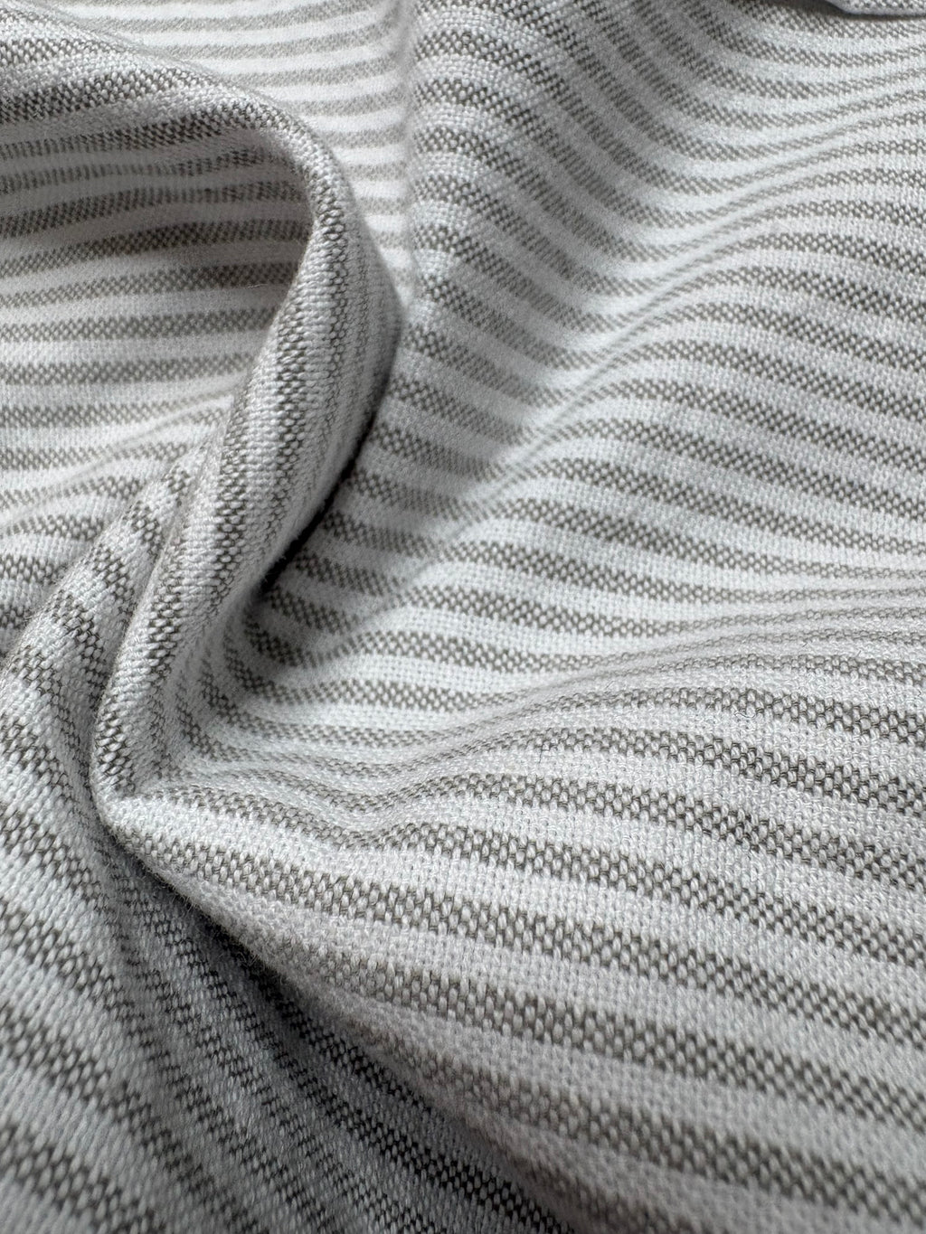 Custom Fit Striped Oxford Shirt Grey/White.