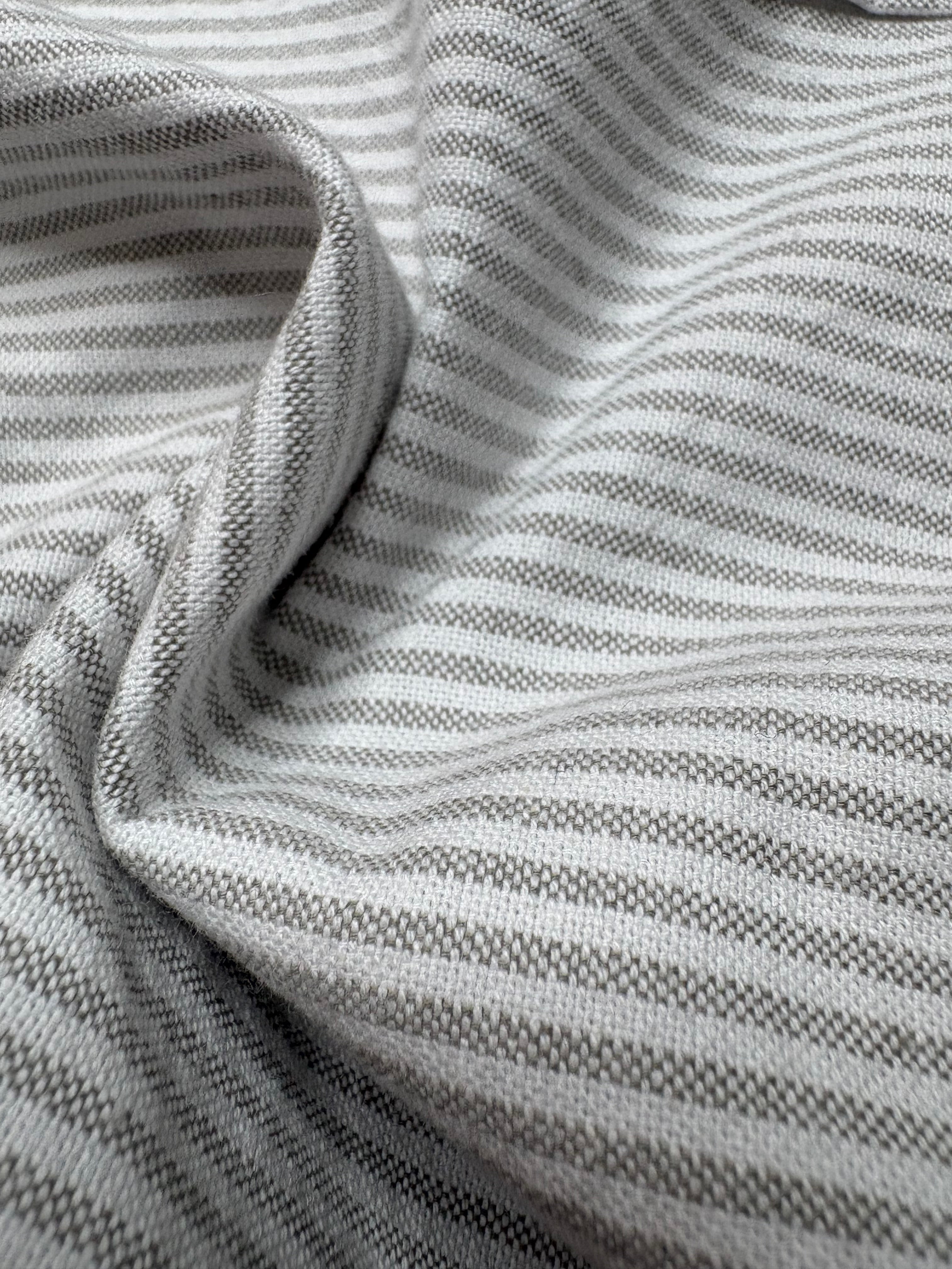 Custom Fit Striped Oxford Shirt Grey/White.