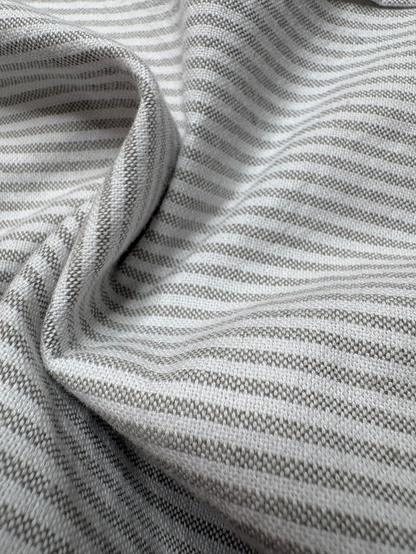 RL Custom Fit Striped Oxford Shirt Grey/White.