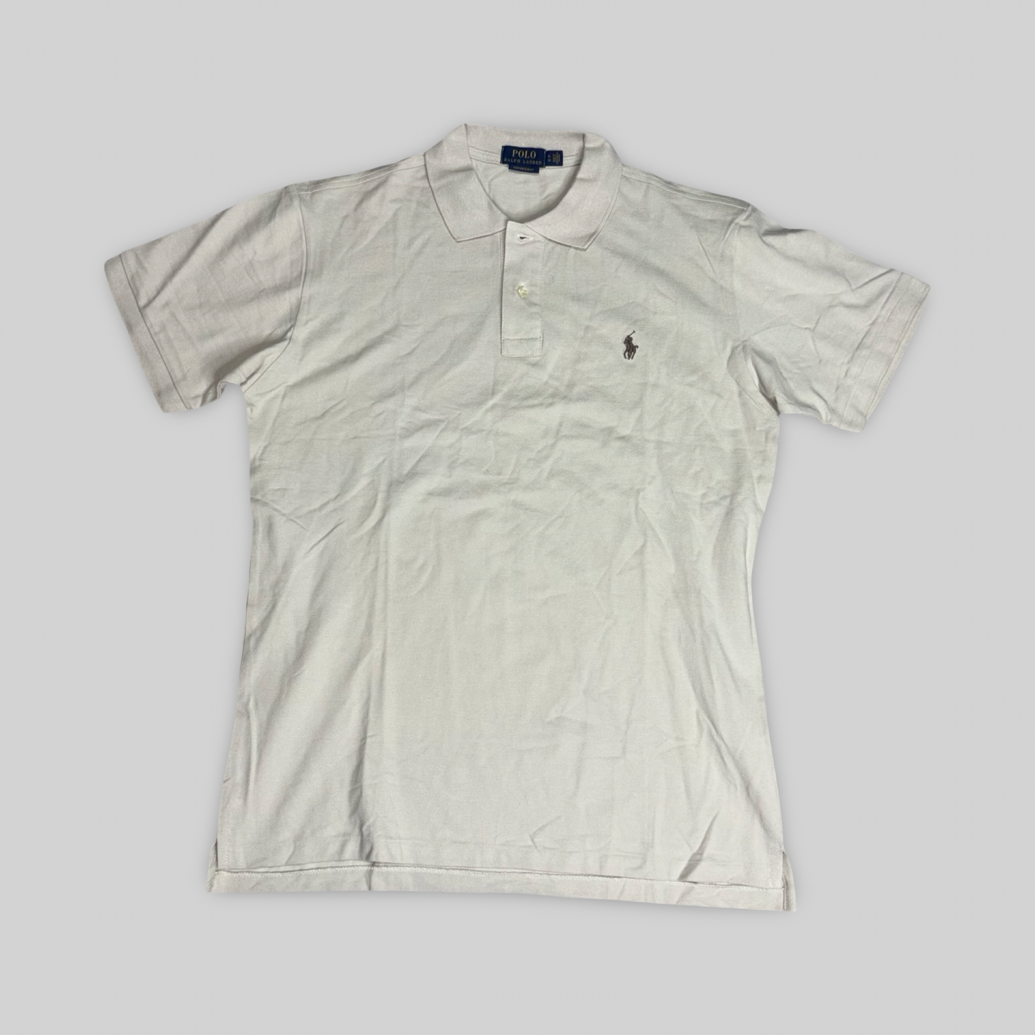 Custom Slim Fit Mesh Polo Shirt – Beige (XL)