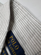 Custom Fit Striped Oxford Shirt Grey/White.